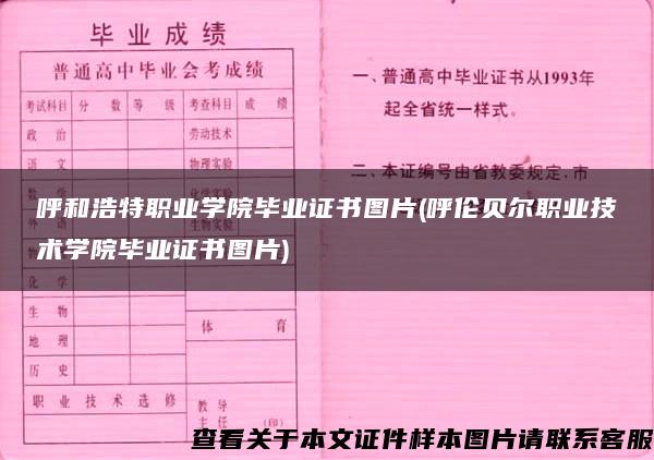 呼和浩特职业学院毕业证书图片(呼伦贝尔职业技术学院毕业证书图片)