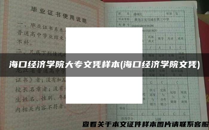 海口经济学院大专文凭样本(海口经济学院文凭)