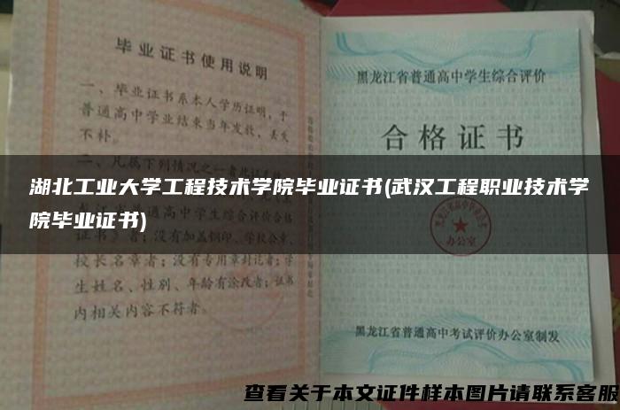 湖北工业大学工程技术学院毕业证书(武汉工程职业技术学院毕业证书)