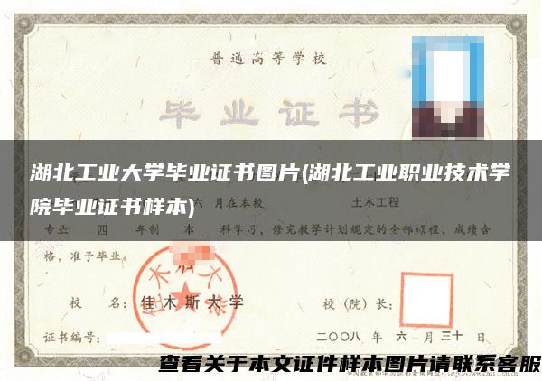 湖北工业大学毕业证书图片(湖北工业职业技术学院毕业证书样本)