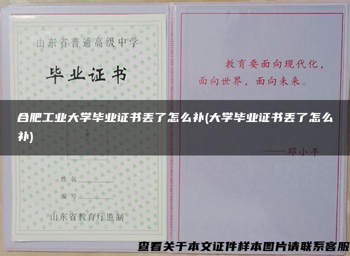 合肥工业大学毕业证书丢了怎么补(大学毕业证书丢了怎么补)