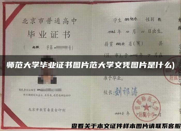 师范大学毕业证书图片范大学文凭图片是什么)