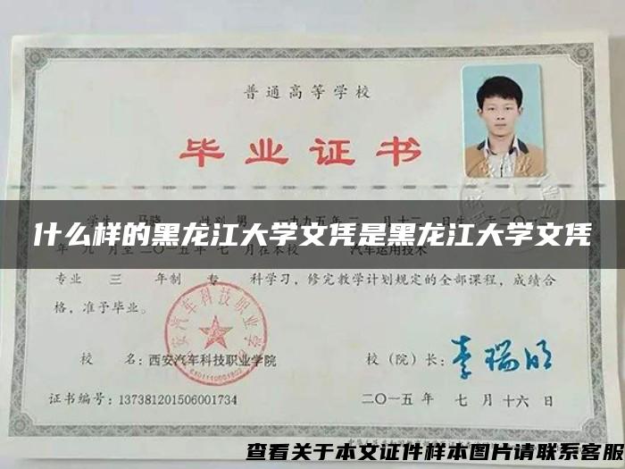 什么样的黑龙江大学文凭是黑龙江大学文凭