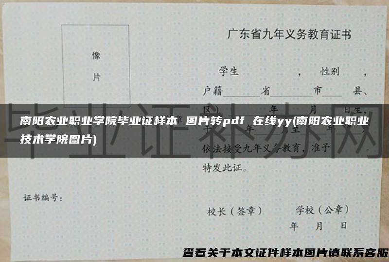 南阳农业职业学院毕业证样本 图片转pdf 在线yy(南阳农业职业技术学院图片)