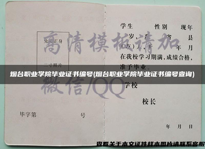 烟台职业学院毕业证书编号(烟台职业学院毕业证书编号查询)