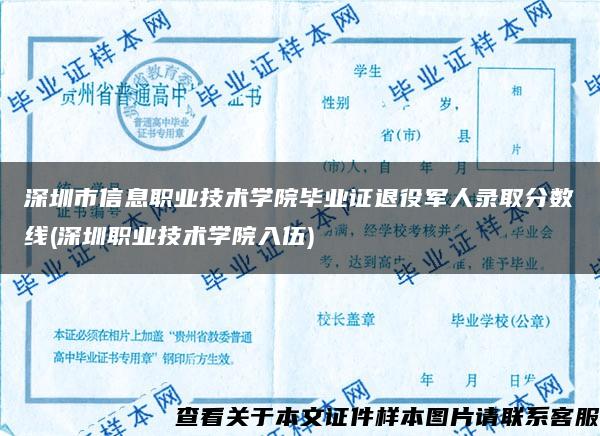 深圳市信息职业技术学院毕业证退役军人录取分数线(深圳职业技术学院入伍)