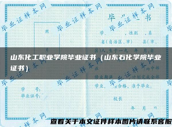 山东化工职业学院毕业证书（山东石化学院毕业证书）