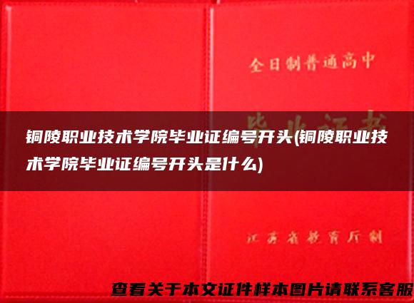 铜陵职业技术学院毕业证编号开头(铜陵职业技术学院毕业证编号开头是什么)