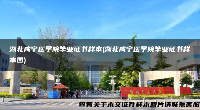 湖北咸宁医学院毕业证书样本(湖北咸宁医学院毕业证书样本图)