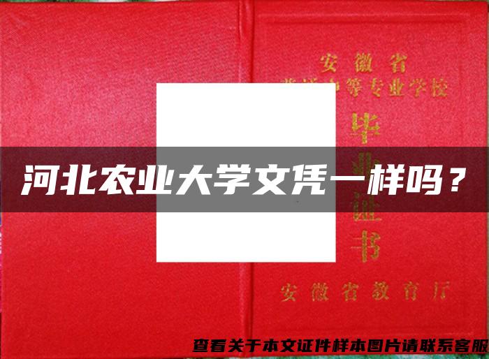 河北农业大学文凭一样吗？