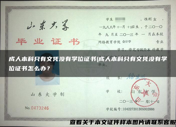 成人本科只有文凭没有学位证书(成人本科只有文凭没有学位证书怎么办？