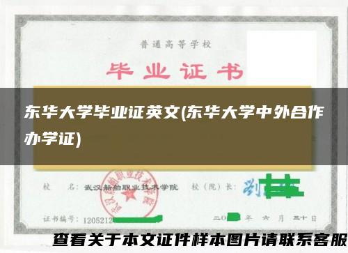 东华大学毕业证英文(东华大学中外合作办学证)