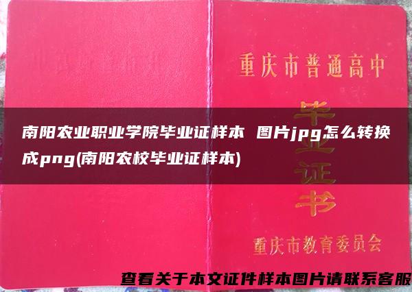 南阳农业职业学院毕业证样本 图片jpg怎么转换成png(南阳农校毕业证样本)