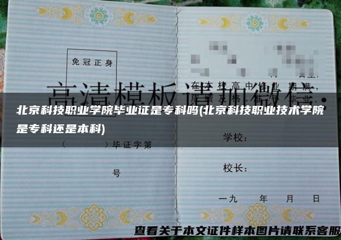 北京科技职业学院毕业证是专科吗(北京科技职业技术学院是专科还是本科)