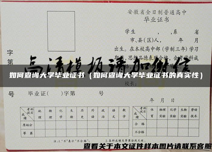 如何查询大学毕业证书（如何查询大学毕业证书的真实性）