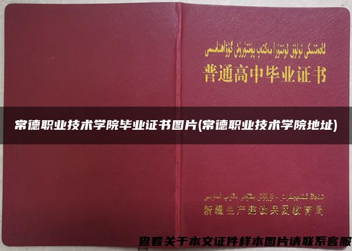 常德职业技术学院毕业证书图片(常德职业技术学院地址)