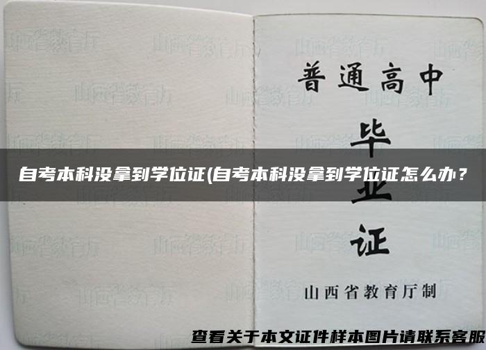 自考本科没拿到学位证(自考本科没拿到学位证怎么办？