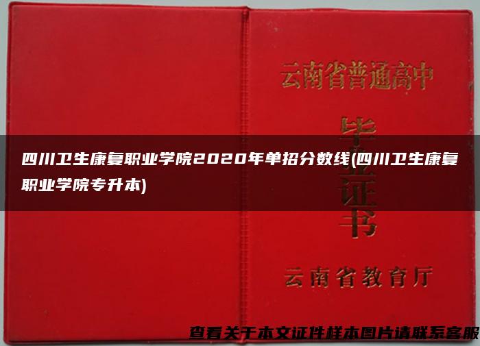 四川卫生康复职业学院2020年单招分数线(四川卫生康复职业学院专升本)