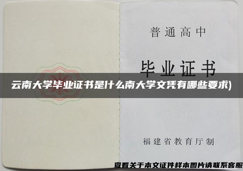 云南大学毕业证书是什么南大学文凭有哪些要求)