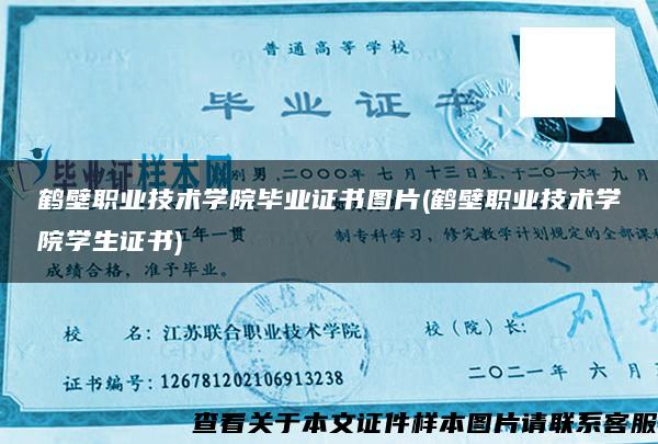 鹤壁职业技术学院毕业证书图片(鹤壁职业技术学院学生证书)