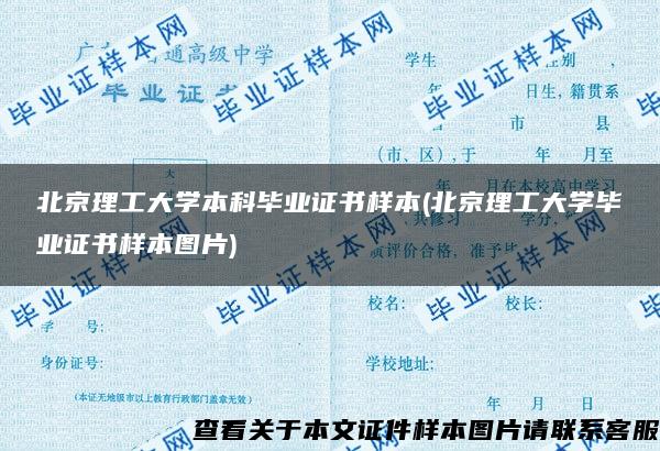 北京理工大学本科毕业证书样本(北京理工大学毕业证书样本图片)