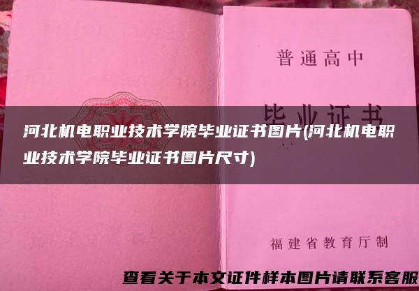 河北机电职业技术学院毕业证书图片(河北机电职业技术学院毕业证书图片尺寸)