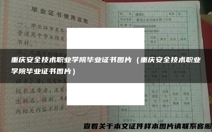 重庆安全技术职业学院毕业证书图片（重庆安全技术职业学院毕业证书图片）