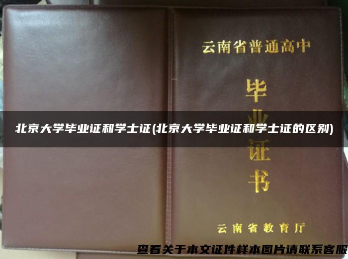 北京大学毕业证和学士证(北京大学毕业证和学士证的区别)