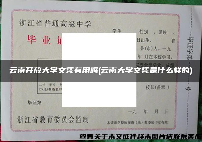 云南开放大学文凭有用吗(云南大学文凭是什么样的)