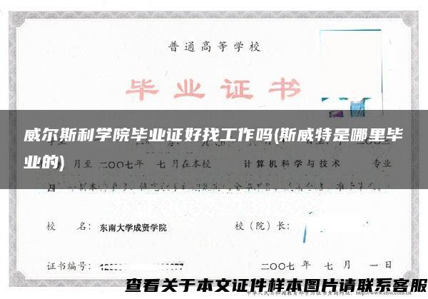 威尔斯利学院毕业证好找工作吗(斯威特是哪里毕业的)