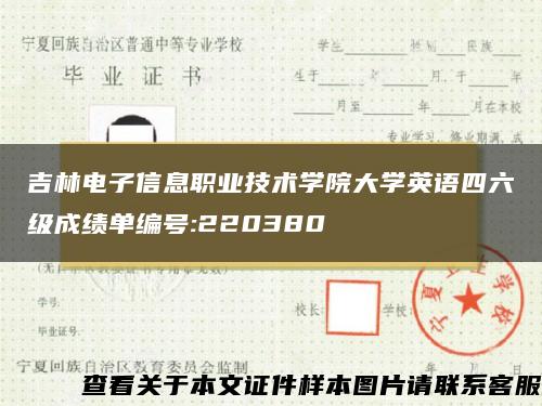 吉林电子信息职业技术学院大学英语四六级成绩单编号:220380