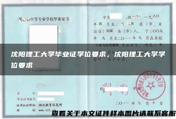 沈阳理工大学毕业证学位要求，沈阳理工大学学位要求