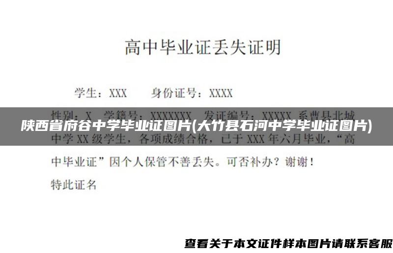 陕西省府谷中学毕业证图片(大竹县石河中学毕业证图片)