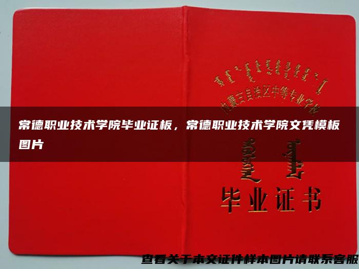 常德职业技术学院毕业证板，常德职业技术学院文凭模板图片