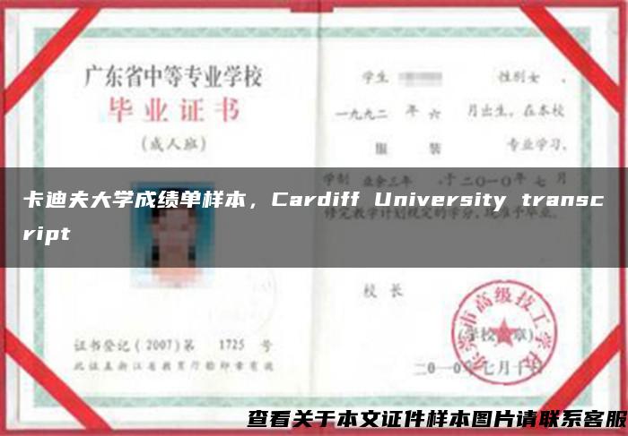 卡迪夫大学成绩单样本，Cardiff University transcript