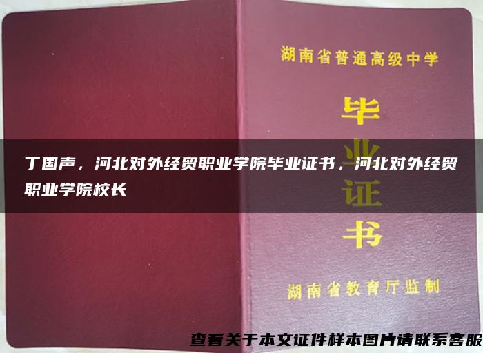 丁国声，河北对外经贸职业学院毕业证书，河北对外经贸职业学院校长