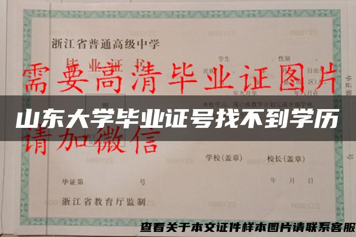 山东大学毕业证号找不到学历