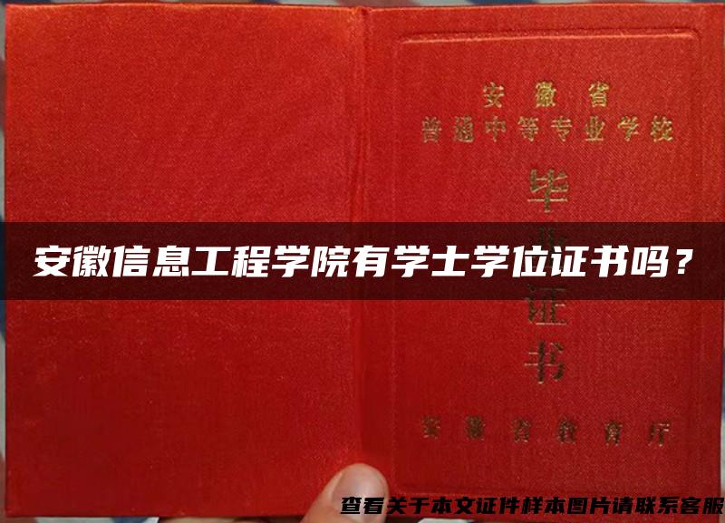 安徽信息工程学院有学士学位证书吗？