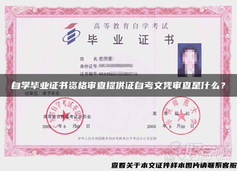 自学毕业证书资格审查提供证自考文凭审查是什么？