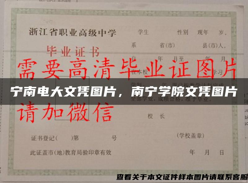 宁南电大文凭图片，南宁学院文凭图片