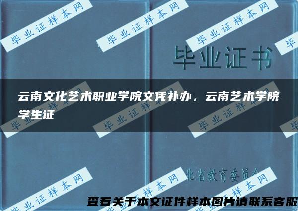 云南文化艺术职业学院文凭补办，云南艺术学院学生证