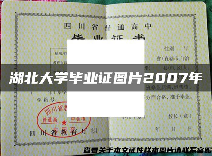 湖北大学毕业证图片2007年