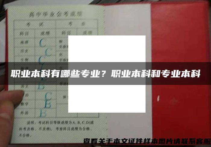 职业本科有哪些专业？职业本科和专业本科