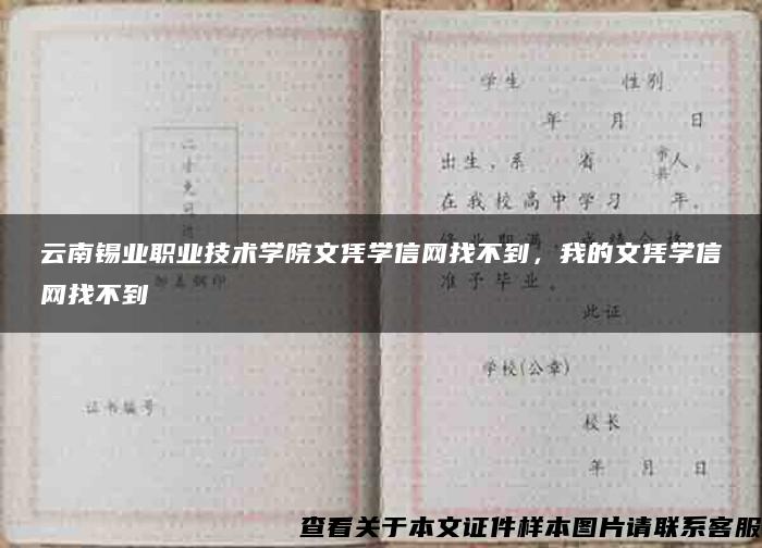 云南锡业职业技术学院文凭学信网找不到，我的文凭学信网找不到