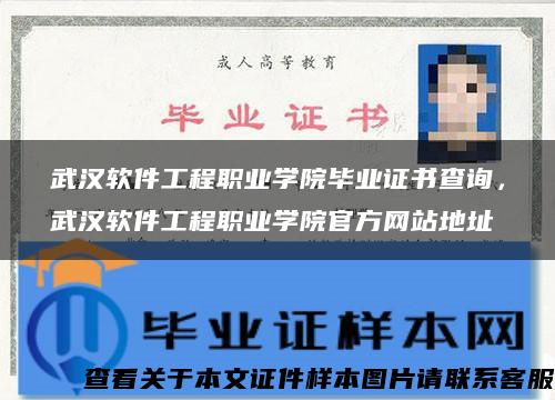 武汉软件工程职业学院毕业证书查询，武汉软件工程职业学院官方网站地址