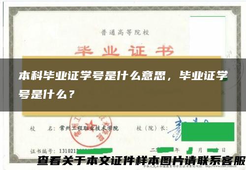 本科毕业证学号是什么意思，毕业证学号是什么？