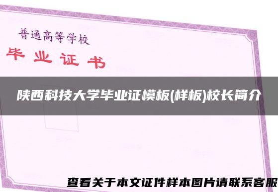 陕西科技大学毕业证模板(样板)校长简介