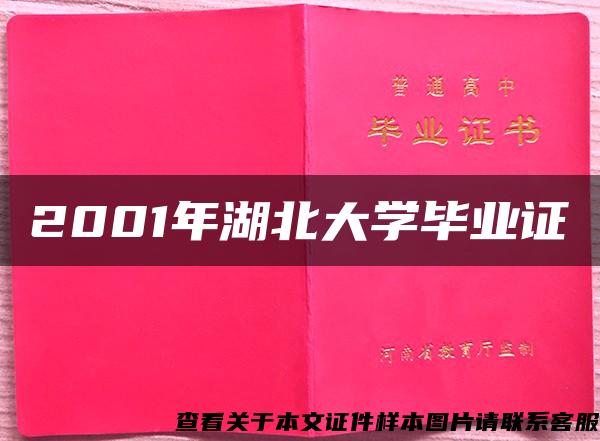 2001年湖北大学毕业证