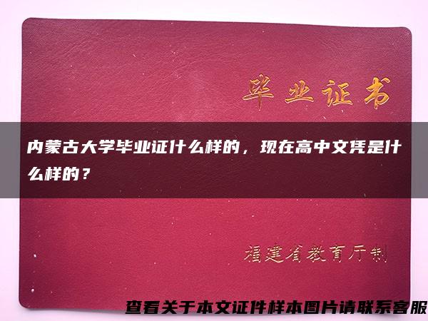 内蒙古大学毕业证什么样的，现在高中文凭是什么样的？