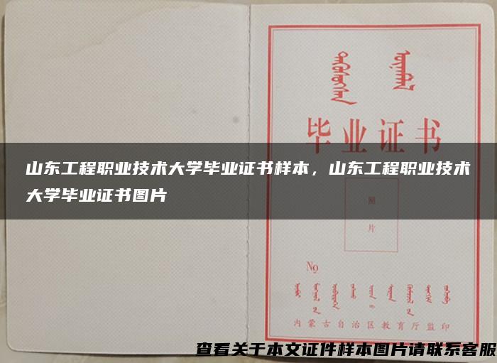 山东工程职业技术大学毕业证书样本，山东工程职业技术大学毕业证书图片